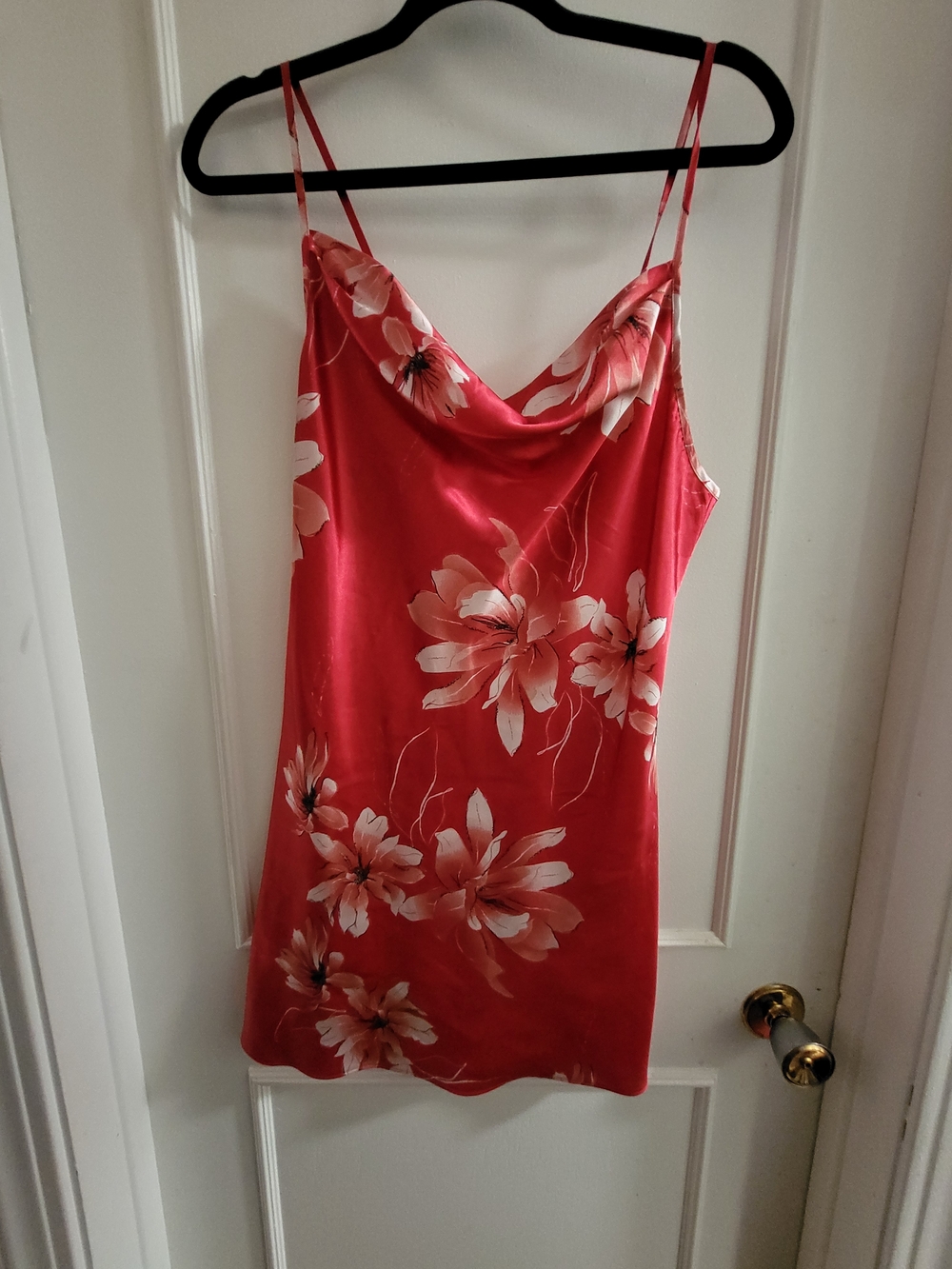 La Vie En Rose Coral Floral Satin Slip